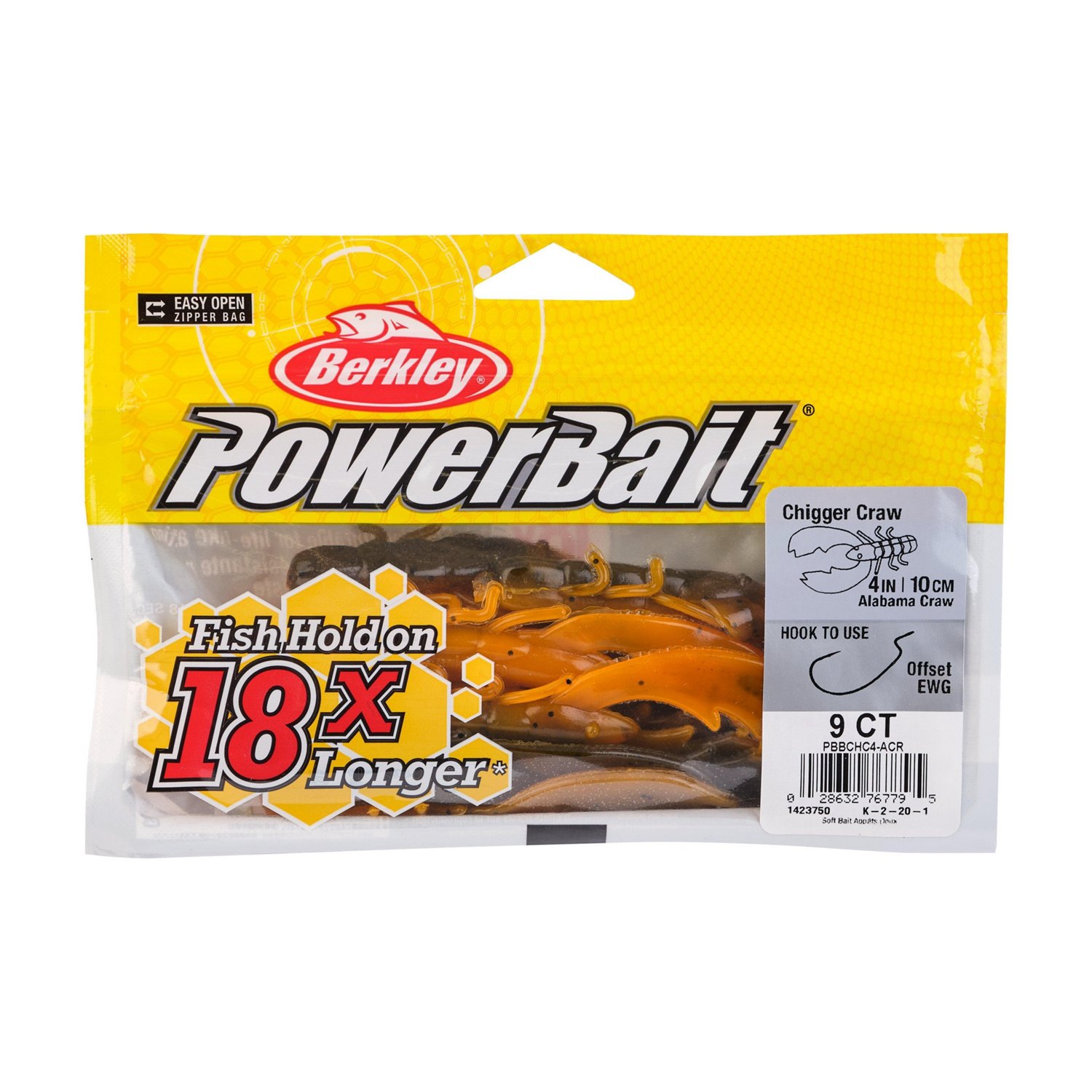Berkley® PowerBait® 4" Chigger Craw Original Soft Baits 9-Pack - view number 3